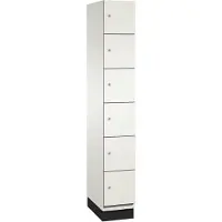 C+P Cambio lockerkast, 1 vak, 6 vakken, met plint, B 300 x D 525 x H 1980 mm, verkeerswit/wit