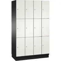 C+P Cambio lockerkast, 4 vakken, 12 vakken, op poten, B 1200 x D 525 x H 1980 mm, verkeerswit