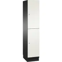 C+P Kast Cambio, 1 vak, 2 vakken, met plint, B 400 x D 525 x H 1980 mm, zwart-grijs/wit