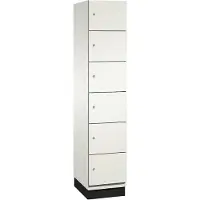 C+P Cambio lockerkast, 1 vak, 6 vakken, met plint, B 400 x D 525 x H 1980 mm, verkeerswit
