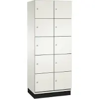C+P Cambio lockerkast, 2 vakken, 10 vakken, met plint, B 800 x D 525 x H 1980 mm, verkeerswit