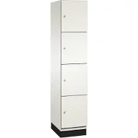 C+P Cambio lockerkast, 1 vak, 4 vakken, met plint, B 400 x D 525 x H 1980 mm, verkeerswit