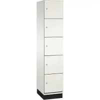 C+P Cambio lockerkast, 1 vak, 5 vakken, met plint, B 400 x D 525 x H 1980 mm, verkeerswit