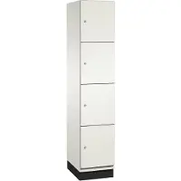 C+P Cambio lockerkast, 1 vak, 4 vakken, met plint, B 400 x D 525 x H 1980 mm, verkeerswit/wit