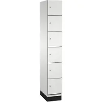 C+P Cambio lockerkast, 1 vak, 6 vakken, met plint, B 300 x D 525 x H 1980 mm, lichtgrijs