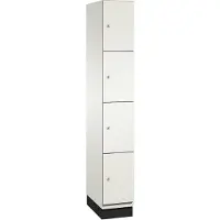C+P Cambio lockerkast, 1 vak, 4 vakken, met plint, B 300 x D 525 x H 1980 mm, verkeerswit/wit