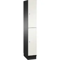C+P Kast Cambio met twee verdiepingen, 1 vak, 2 vakken, met plint, B 300 x D 525 x H 1980 mm, zwart-grijs/wit