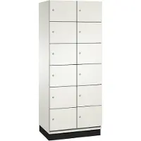 C+P Cambio lockerkast, 2 vakken, 12 vakken, met plint, B 800 x D 525 x H 1980 mm, verkeerswit