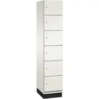 C+P Cambio lockerkast, 1 vak, 6 vakken, met plint, B 400 x D 525 x H 1980 mm, verkeerswit/wit