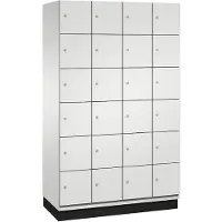 C+P Cambio lockerkast, 4 vakken, 24 vakken, met plint, B 1200 x D 525 x H 1980 mm, lichtgrijs