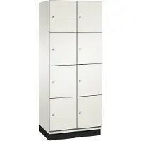 C+P Cambio lockerkast, 2 vakken, 8 vakken, op poten, B 800 x D 525 x H 1980 mm, verkeerswit