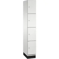 C+P Cambio lockerkast, 1 vak, 4 vakken, met plint, B 300 x D 525 x H 1980 mm, lichtgrijs