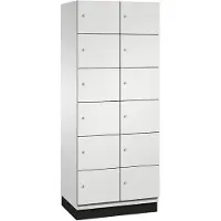 C+P Cambio lockerkast, 2 vakken, 12 vakken, met plint, B 800 x D 525 x H 1980 mm, lichtgrijs