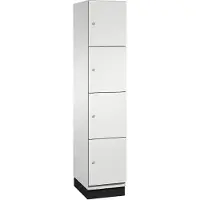 C+P Cambio lockerkast, 1 vak, 4 vakken, met plint, B 400 x D 525 x H 1980 mm, lichtgrijs