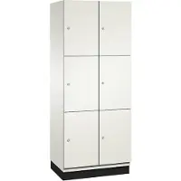 C+P Cambio lockerkast, 2 vakken, 6 vakken, met plint, B 800 x D 525 x H 1980 mm, verkeerswit