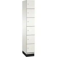 C+P Cambio lockerkast, 1 vak, 6 vakken, met plint, B 300 x D 525 x H 1980 mm, verkeerswit