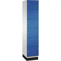 C+P Cambio lockerkast, 1 vak, 6 vakken, met plint, B 400 x D 525 x H 1980 mm, lichtgrijs/enzianblauw