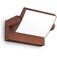 Ideal Lux LED-wandlamp buiten Swipe, bruin / roest, metaal, Modern, LED wandlamp buiten