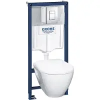 GROHE Solido - Set bestaande uit wandmontage, toiletpot en zitting met softclose, Skate Cosmopolitan-knop, chroom 39186000