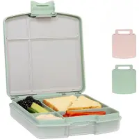 Ubbi Bentobox - Lunchtrommel - Lunchbox - 4 vakken - Handvat - Luchtdicht - Vaatwasserbestendig - Groen