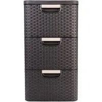 Keter Regal met lades STYLE Rattanlook 3 x 13,5 Liter Plastic bruin