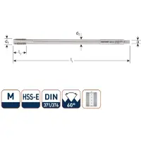 Rotec HSSE M.Tap DIN 371 EL(140mm) M 5 x 0,8 - 3490500