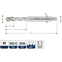 Rotec Machinetap HSS metrisch DIN 371 voor blinde gaten M10
