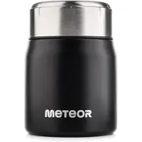 Meteor - Lunch thermos - 12 Uur warm - Gemaakt van roestvrij staal - Nauw - Zwart