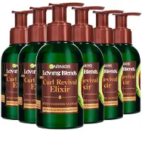 Garnier Loving Blends Avocado Olie & Shea Boter Curl Revival Elixir - Intens Voedende Haarolie - Haarverzorging voor Zeer Droog, Golvend of Krullend Haar - 6x 120 ml