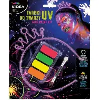 Derform UV Glow Face Paint Set - 4 Kleuren + Haarband