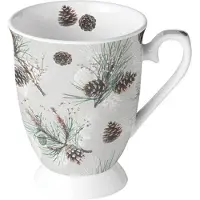 Ambiente - Koffiemok - Mok - Beker - 0.25 L - Oor - Pine Cone