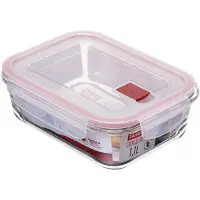 TATAY Glazen Voedselbewaardozen, Luchtdicht, Inhoud 1,1 L, Klemdeksel, BPA-vrij, Geschikt voor Magnetron, Vaatwasser, Oven en Vriezer. Rood. Afmetingen: 15,7 x 20,7 x 6,9 cm.
