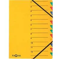 Pagna documentenmap Easy, A4, elastieksluiting, 12-delig, geel