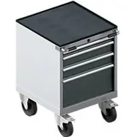 Schäfer Shop ladekast met wielen WSK 18-27, 4 laden, tot 75 kg, B 411 x D 572 x H 770 mm, antracietgrijs/blank aluminiumkleur