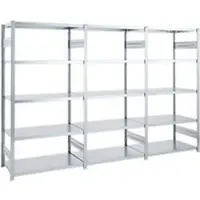 Ordo Insteekstelling Industry - stalen - 1 basisrek + 2 aanbouwrekken - modulair - B 2330 x D 535 x H 2000 mm - draagvermogen 1200 kg - 15 legborden - verzinkt