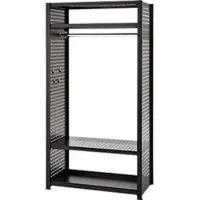 Ordo Garderobe-insteekrek Flex - stalen - modulair - B 1060 x D 535 x H 2000 mm - draagvermogen 1200 kg - gitzwart RAL 9005