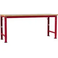 Manuflex werkbank Profi speciaal, tafelblad kunststof, 2000 x 700 mm, robijnrood