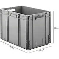 Ssi Stapelbak Eurobox MF 6420 - polypropeen - L 600 x B 400 x H 420 mm - 82,9 L - open handgrepen - grijs