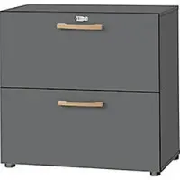 Schäfer Shop archiefkast Start Off Wood, 2 OH, doorgangshandgrepen, B 800 x D 420 x H 788 mm, hout, grafiet