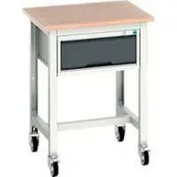Bott Verrijdbare werkbank verso, multiplexplaat, met set dwarsverbindingen, 1 lade, B 700 x D 600 x H 930 mm, lichtgrijs / antracietgrijs