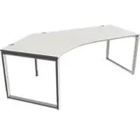 Schäfer Shop MODENA FLEX hoekbureau, 135°, beugelvoet, bevestiging links, B, B 2165 mm, lichtgrijs