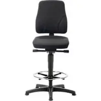 BIMOS Werkstoel All-In-One 9631, opstaphulp en glijders, stoffen bekleding, Duotec zwart gemêleerd