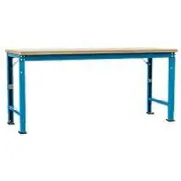 Manuflex werkbank Profi speciaal, tafelblad kunststof, 2000 x 700 mm, lichtblauw