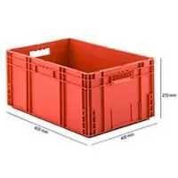 Ssi Stapelbak Eurobox MF 6270 - polypropeen - L 600 x B 400 x H 270 mm - 52 L - open handgrepen -rood