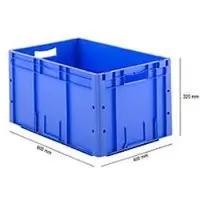 Ssi Eurobox serie LTF 6320, gemaakt van PP, inhoud 62,7 liter, geperforeerd handvat, blauw