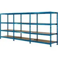 SZ Metall Compleet aanbod lange draagarmstellingen 600, B 4650 x D 800 x H 2000 mm, 1 startvak, 2 opzetvakken &amp; 12 legborden, staal, hemelsblauw RAL 5015