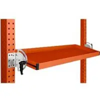 Manuflex kantelbare opbergconsole, voor de serie Universal of Profi, bruikbare diepte 195 mm, voor tafelbreedte 2500 mm, roodoranje
