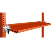 Manuflex kantelbare opbergconsole, voor de serie Universal of Profi, bruikbare diepte 345 m, voor tafelbreedte 1500 mm, roodoranje