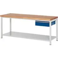 RAU Werkbank serie 8001, vast, in hoogte verstelbaar, B 2000 x D 700 x H 840-1040 mm