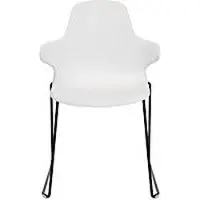 Topstar T2020 kuipstoel, sledeonderstel, ergonomische zitschaal, stapelbaar tot 4 stuks, zithoogte 450 mm, set van 2, met armleggers, wit/zwart